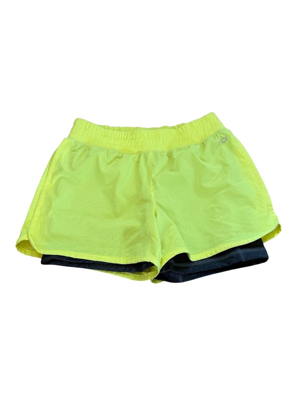 Girls XL 12-13 GAP Fit Neon Yellow Dark Gray Athletic Active Shorts